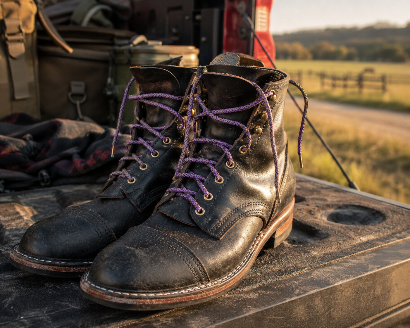 CoreLine 550 Acid Purple with Lilac Diamonds Boot Laces - Image 2