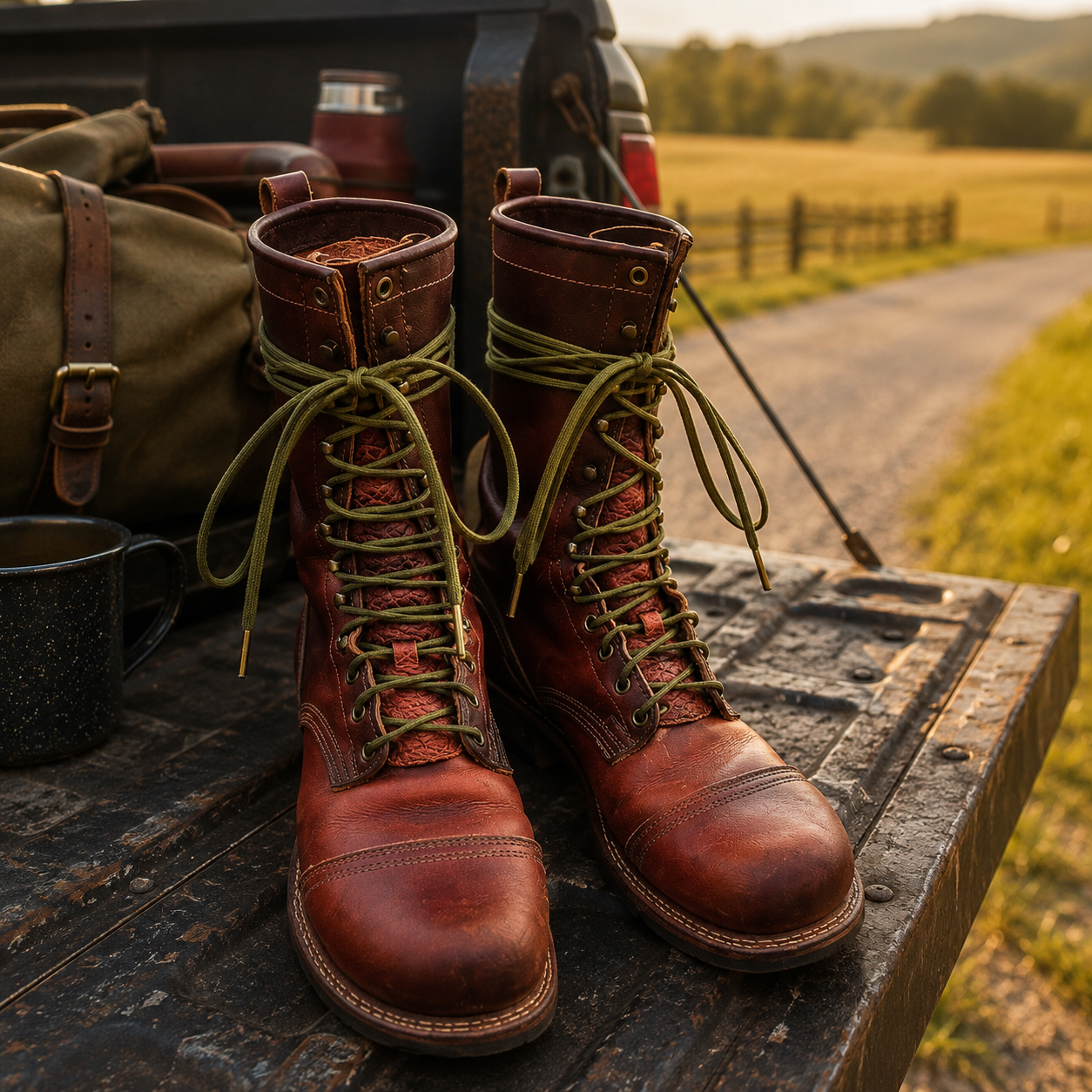 CoreLine 550 Green Moss Boot Laces - Image 2