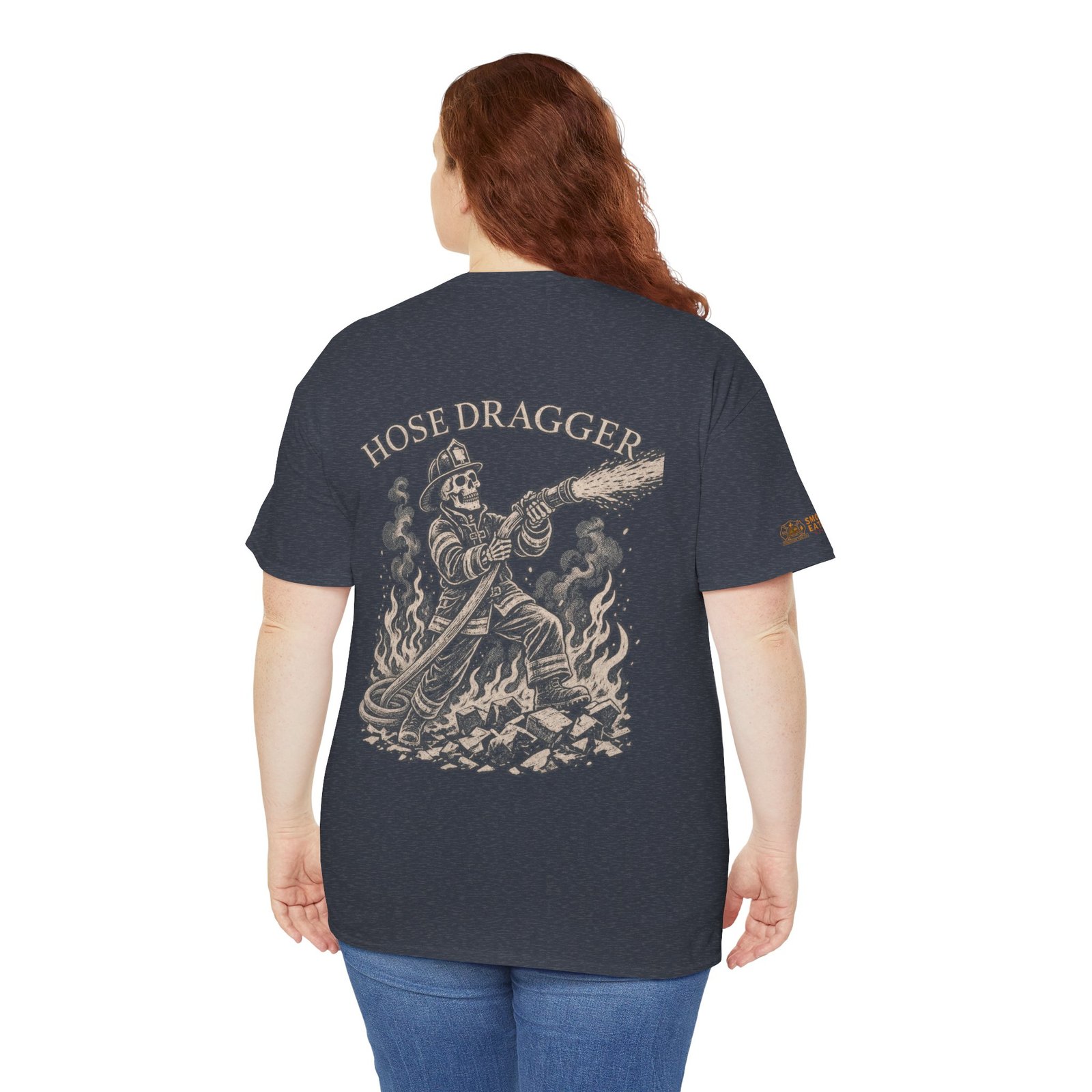 Smoke Eater Gear Hose Dragger Firefighter T-Shirt - Image 80