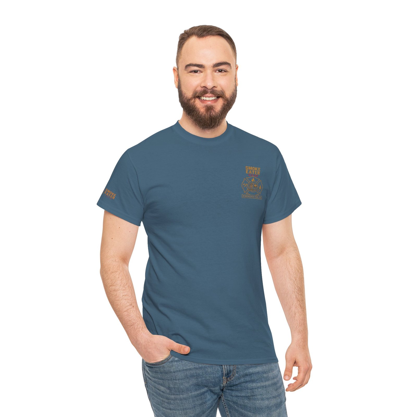 Smoke Eater Gear Hose Dragger Firefighter T-Shirt - Image 55
