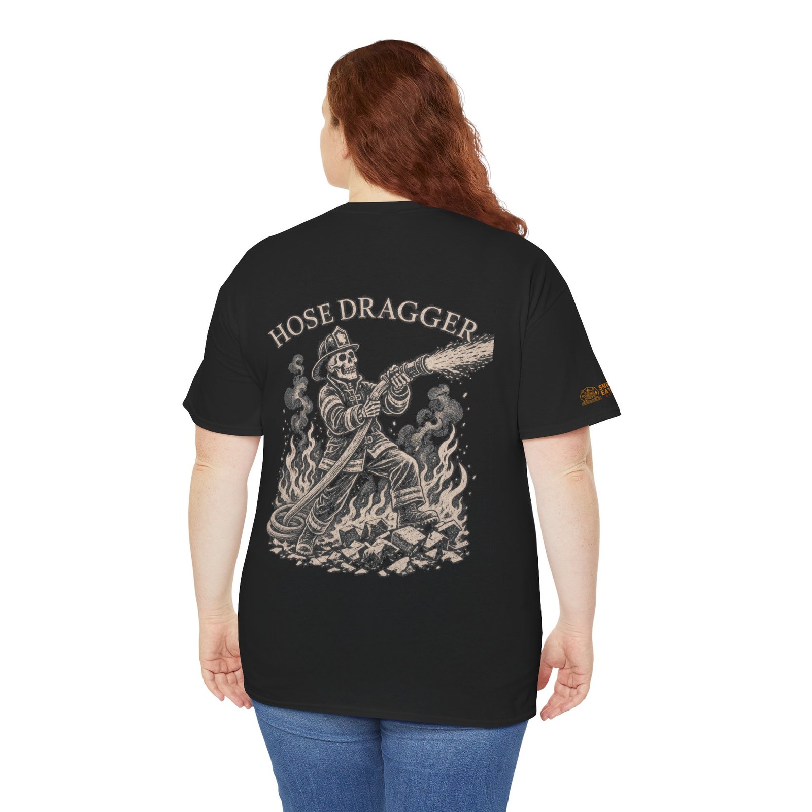 Smoke Eater Gear Hose Dragger Firefighter T-Shirt - Image 8